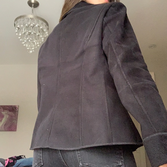 90s Vintage Black Suede Jacket - Picture 4 of 7